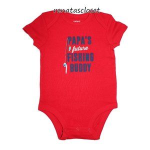 Carter's Baby's "Fishing Buddy" Graphic Printed Short Sleeve Onesie NWT